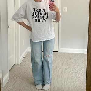 First health lifting club 100% cotton pump cover gym lifting club sporty tee